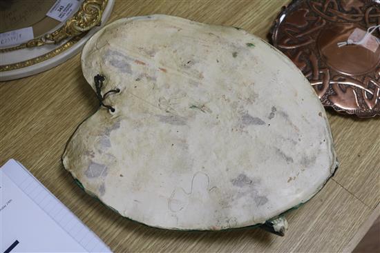 An Alfred Renoleau Palissy style tromp loeil platter and a majolica fish service